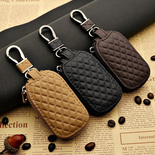 Genuine Leather Diamond Key Case for Specific Cars