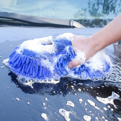 Chenille Coral Car Wash Gloves - Double-sided Cleaning Tools