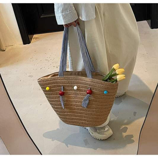 Large Capacity Women's Straw Beach Tote Bag (2020)