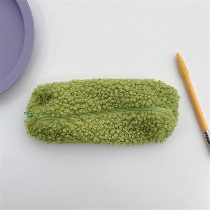 Wool Velvet Pencil Bag - Cute Lamb Design for Students