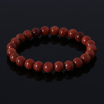 Elastic Beaded Bracelet with Natural Tiger Eye Stones