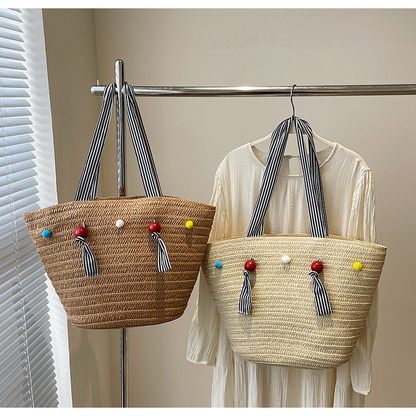 Large Capacity Women's Straw Beach Tote Bag (2020)