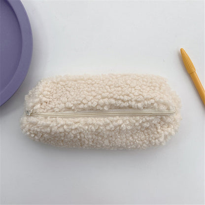 Wool Velvet Pencil Bag - Cute Lamb Design for Students